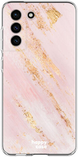 HappyCase Samsung Galaxy S21 FE Hoesje Flexibel TPU Pink Marmer Print afbeelding 1