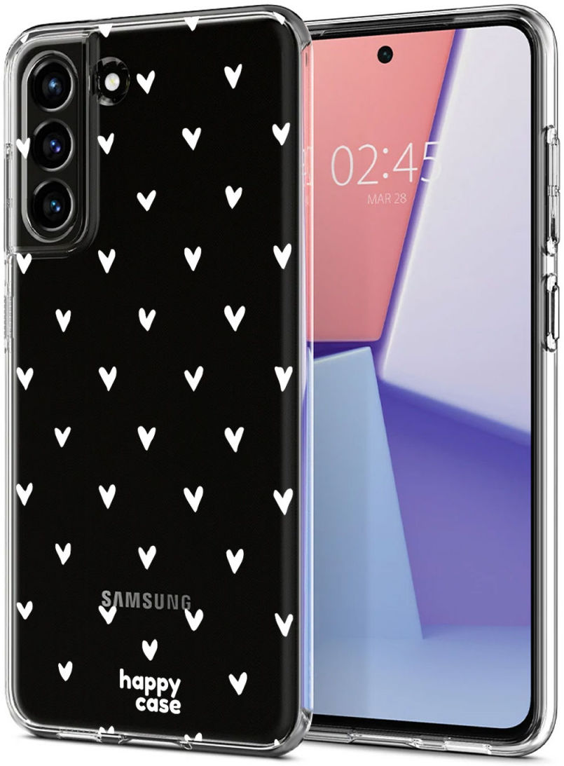 HappyCase Samsung Galaxy S21 FE Hoesje Flexibel TPU Hartjes Print afbeelding 2