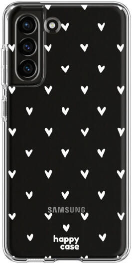HappyCase Samsung Galaxy S21 FE Hoesje Flexibel TPU Hartjes Print afbeelding 1