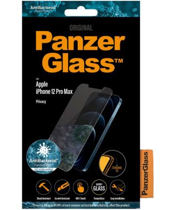 PanzerGlass Apple iPhone 12 Pro Max Privacy Glass Antibacterieel Screen Protectors