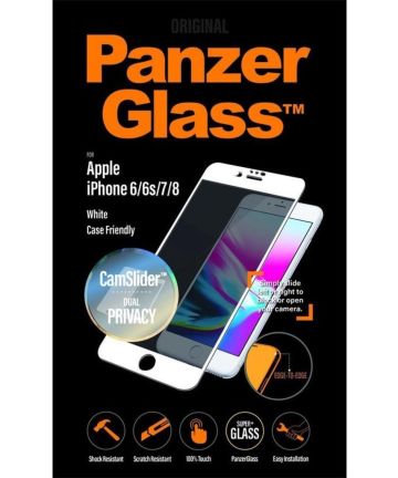 PanzerGlass iPhone 7/8 Screen Protector Privacy Camslider CF Wit Screen Protectors
