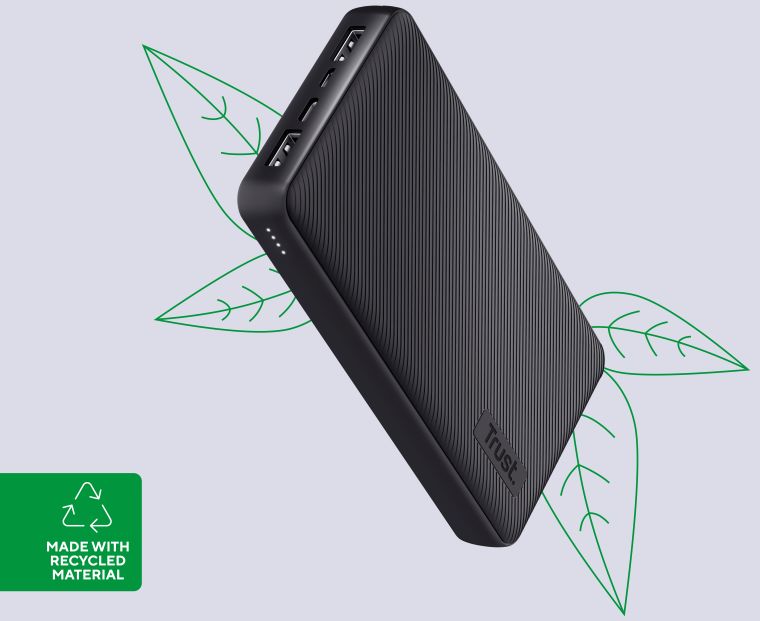 Trust Primo Eco Compacte USB-A/USB-C Powerbank 20.000 mAh Zwart afbeelding 5