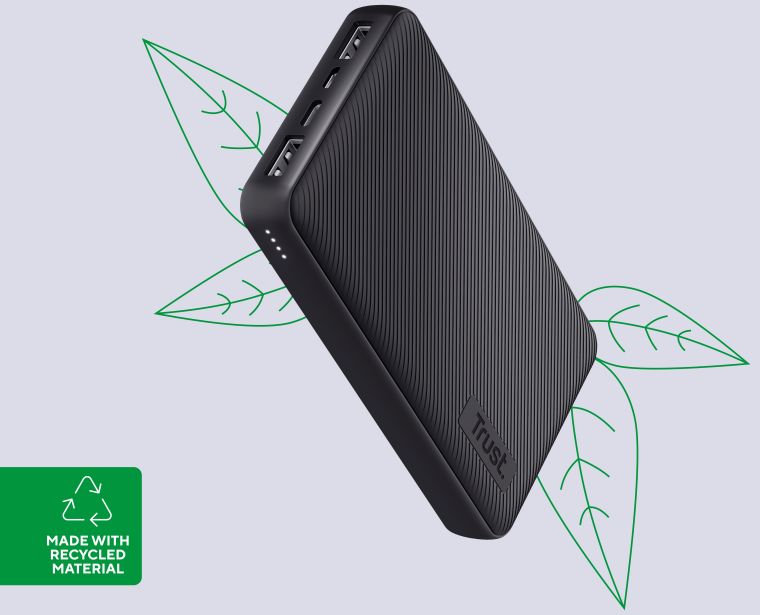 Trust Primo Eco Compacte USB-A/USB-C Powerbank 15.000 mAh Zwart afbeelding 5