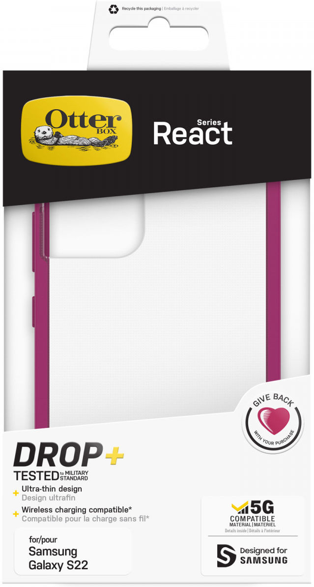 OtterBox React Samsung Galaxy S22 Hoesje Back Cover Transparant Roze afbeelding 8