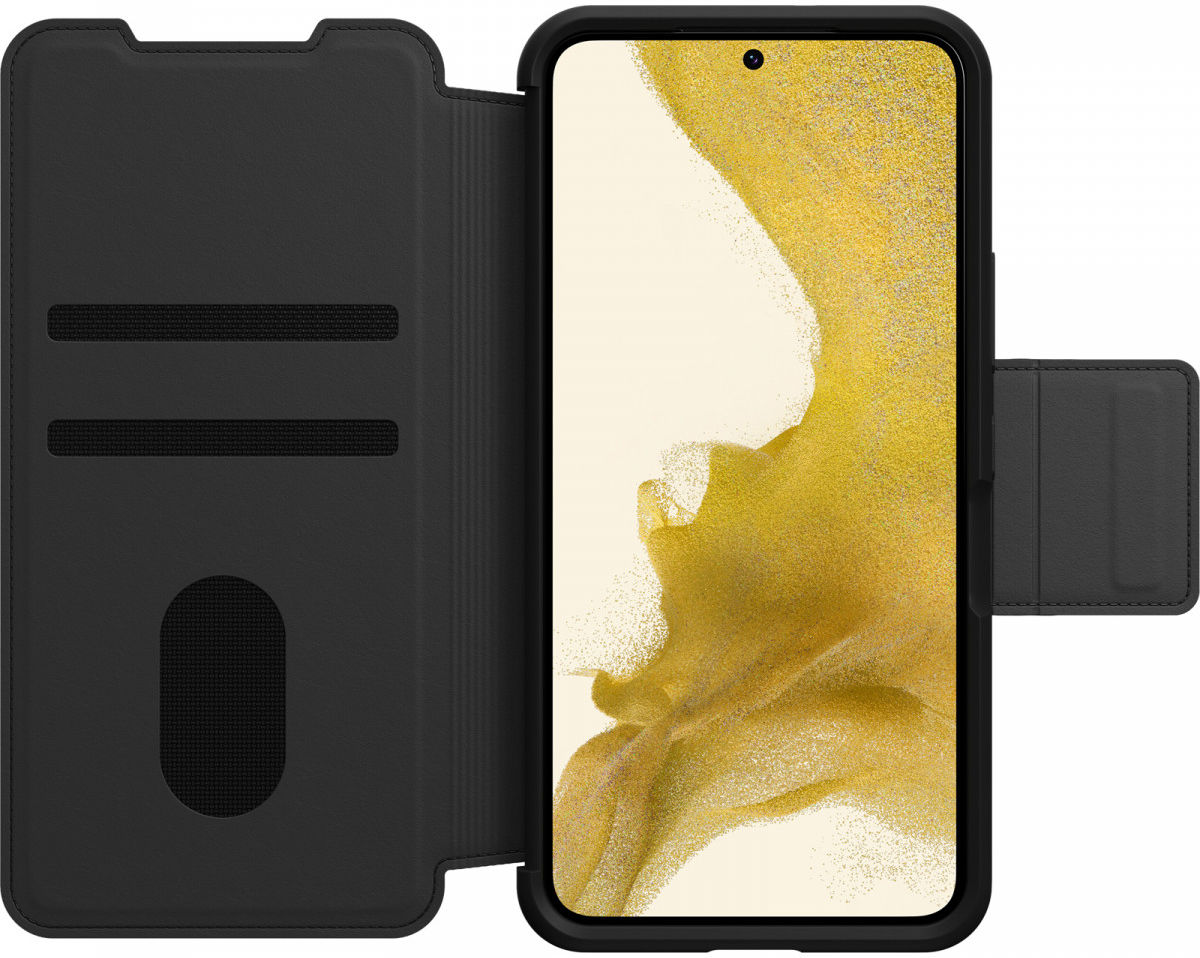 Otterbox Strada Samsung Galaxy S22 Hoesje Echt Leer Book Case Zwart afbeelding 1