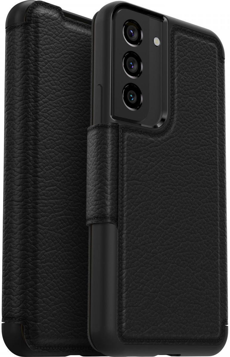 Otterbox Strada Samsung Galaxy S22 Hoesje Echt Leer Book Case Zwart afbeelding 2