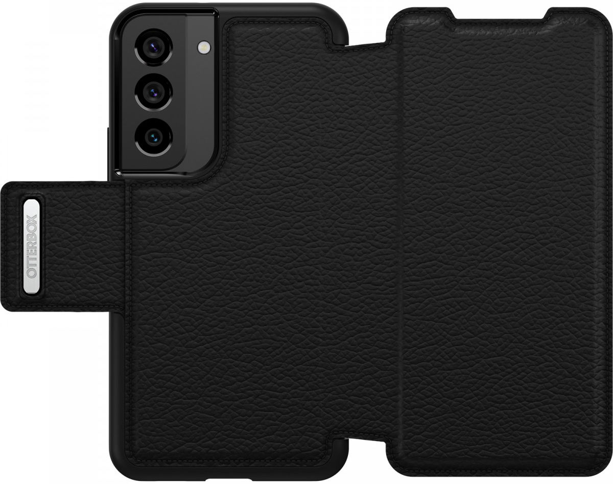Otterbox Strada Samsung Galaxy S22 Hoesje Echt Leer Book Case Zwart afbeelding 3