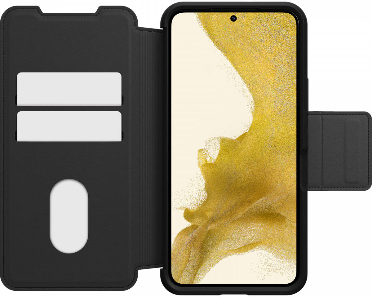 Otterbox Strada Samsung Galaxy S22 Hoesje Echt Leer Book Case Zwart afbeelding 4