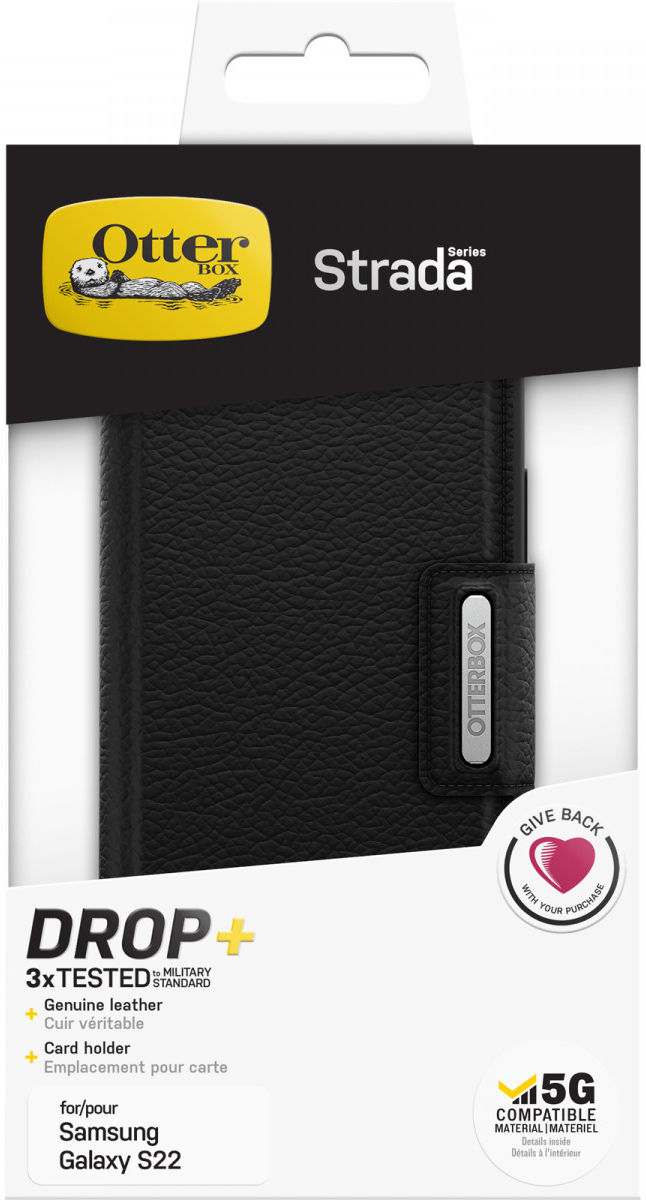 Otterbox Strada Samsung Galaxy S22 Hoesje Echt Leer Book Case Zwart afbeelding 12