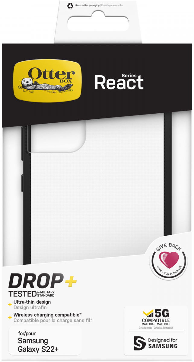 OtterBox React Samsung Galaxy S22 Plus Hoesje Transparant Zwart afbeelding 7