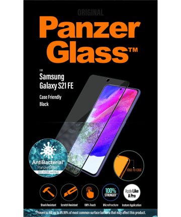 PanzerGlass Samsung Galaxy S21 FE Case Friendly Antibacterieel Zwart Screen Protectors