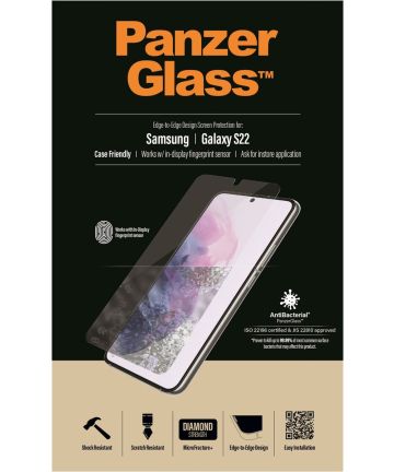 PanzerGlass Samsung Galaxy S22 Protector Fingerprint & Case Friendly Screen Protectors