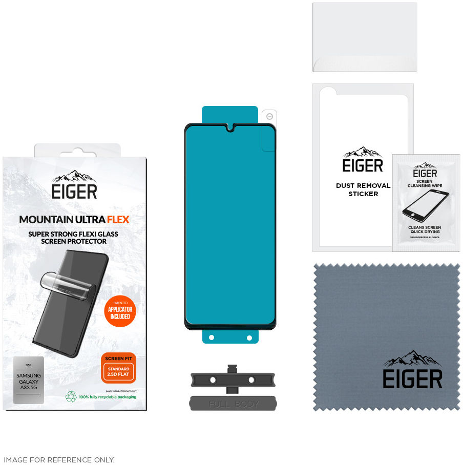 Eiger Samsung Galaxy A33 Display Folie Screen Protector Plat afbeelding 6