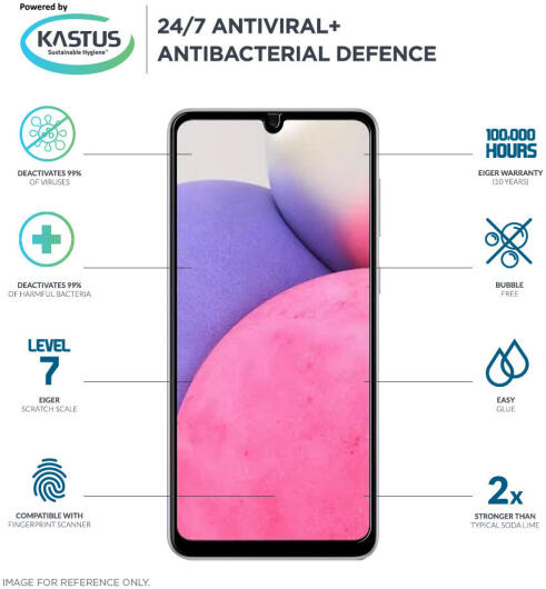 Eiger Samsung Galaxy A33 Display Folie Screen Protector Plat afbeelding 3