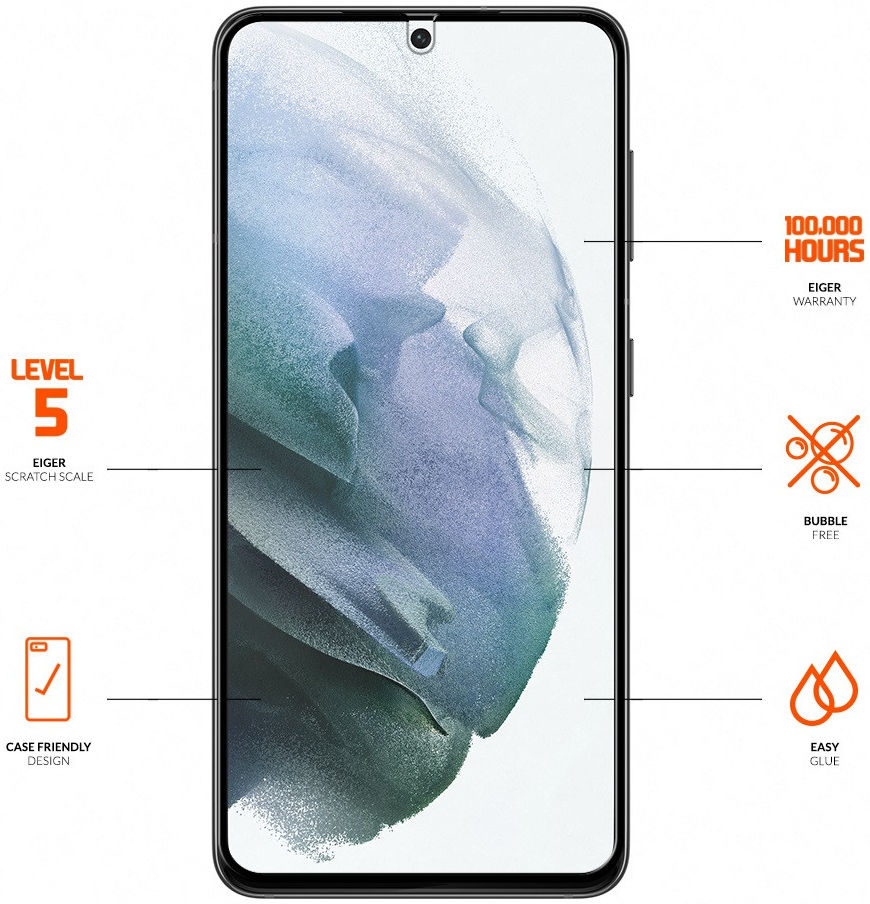 Eiger Samsung Galaxy S22 Display Folie Screen Protector Plat afbeelding 3