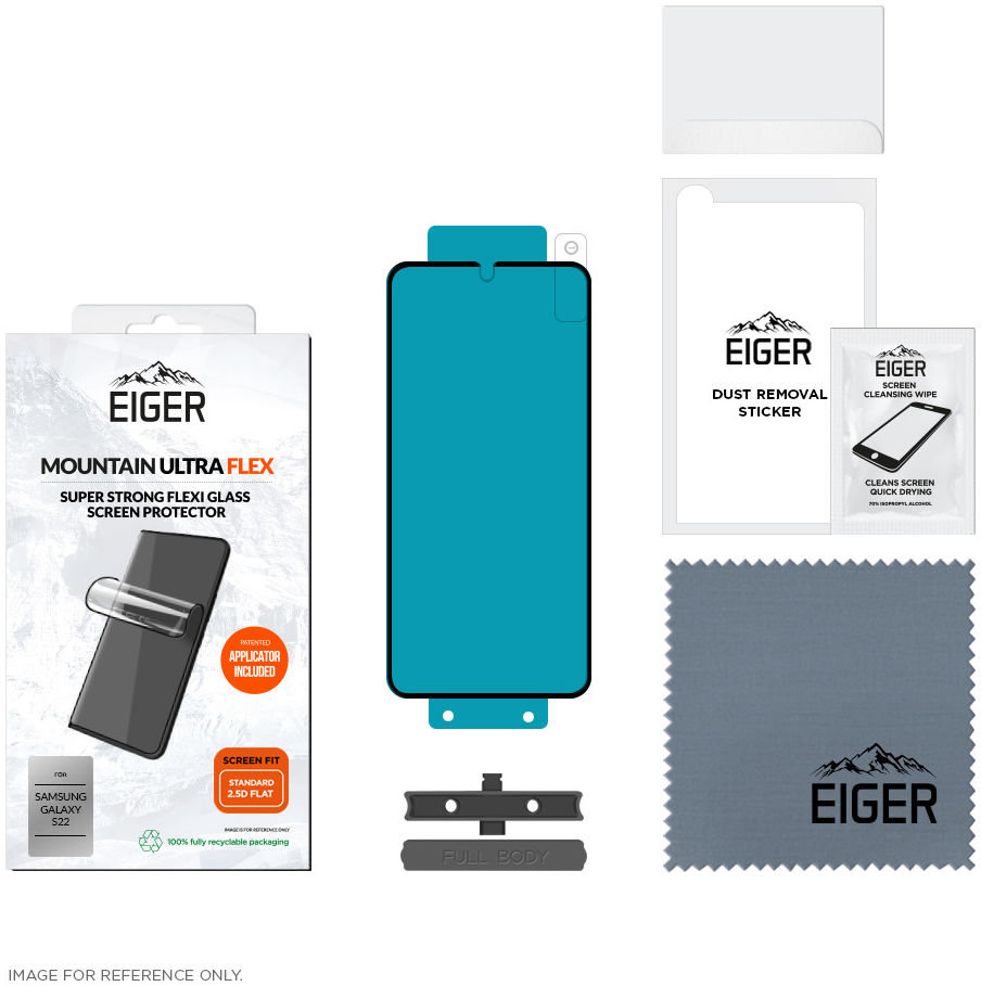 Eiger Samsung Galaxy S22 Display Folie Screen Protector Plat afbeelding 6