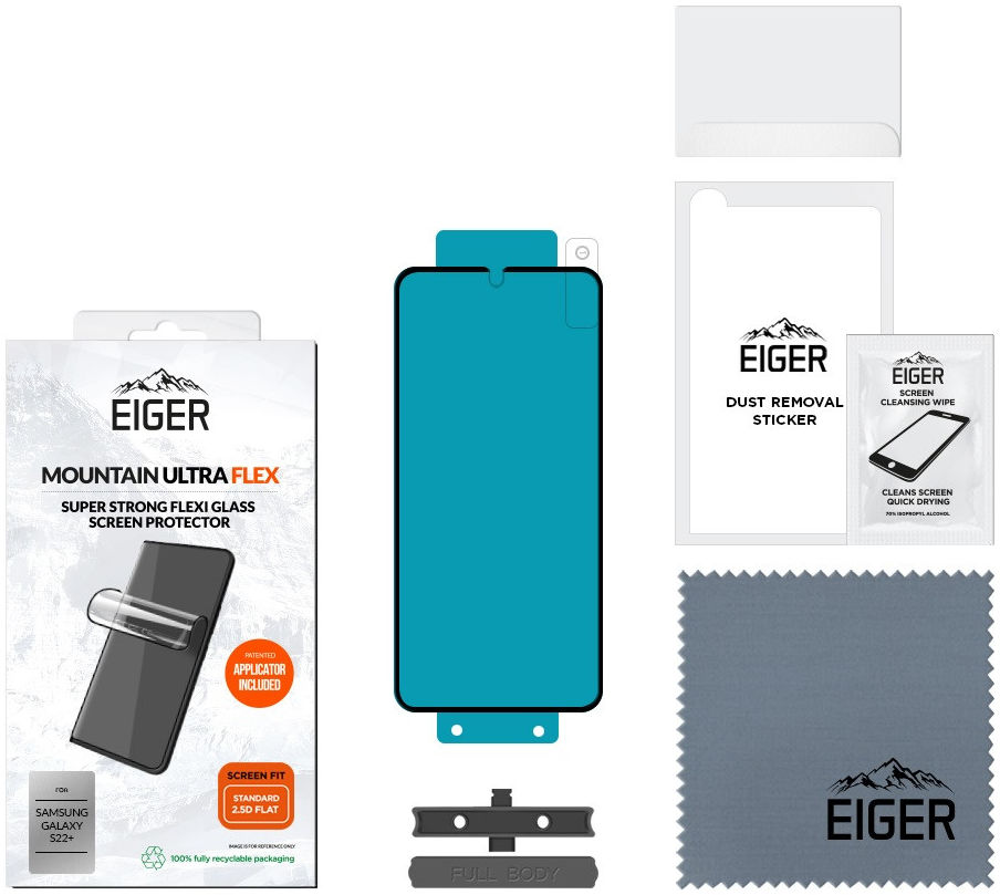 Eiger Samsung Galaxy S22 Plus Display Folie Screen Protector Plat afbeelding 6