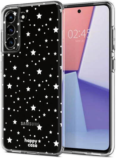 HappyCase Samsung Galaxy S21 FE Hoesje Flexibel TPU Sterretjes Print afbeelding 2