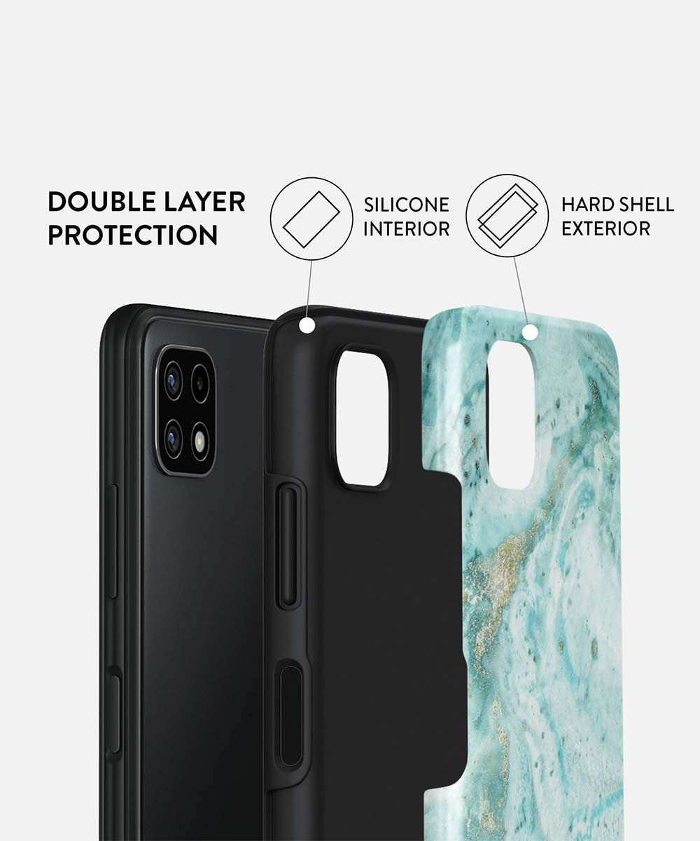 Burga Tough Case Samsung Galaxy A22 5G Hoesje Uluwat Wave Print afbeelding 2