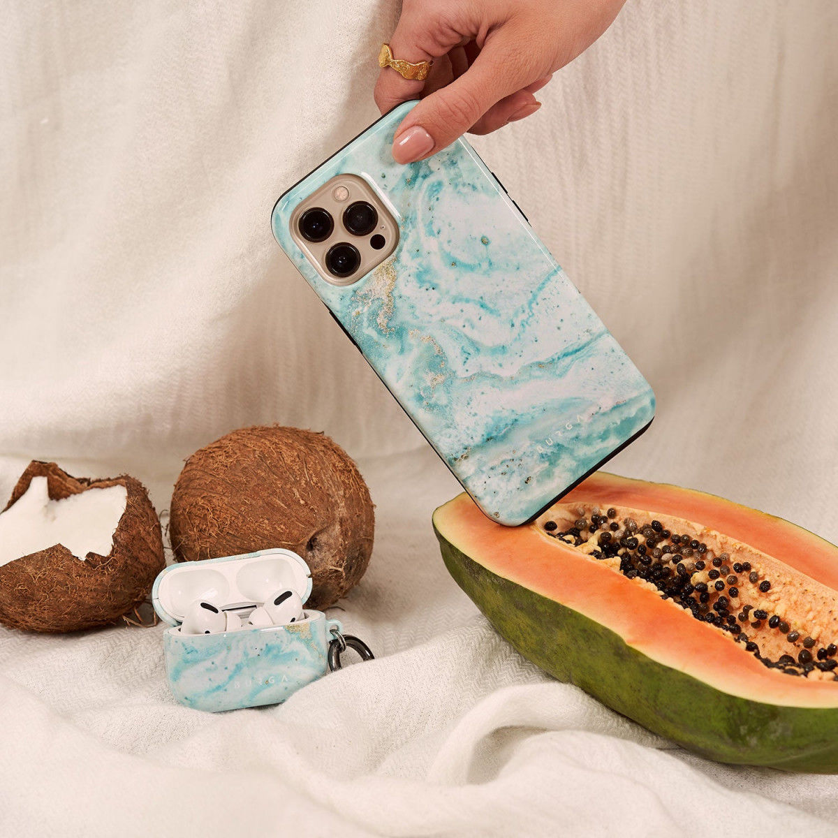 Burga Tough Case Samsung Galaxy A22 5G Hoesje Uluwat Wave Print afbeelding 7
