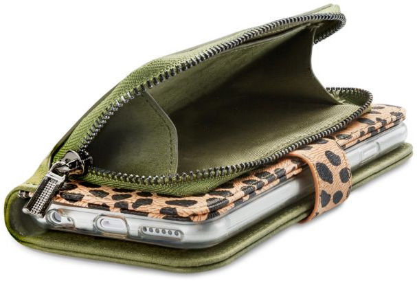 Mobilize Gelly Wallet Zipper Samsung S21 FE Hoesje Olive Leopard afbeelding 3