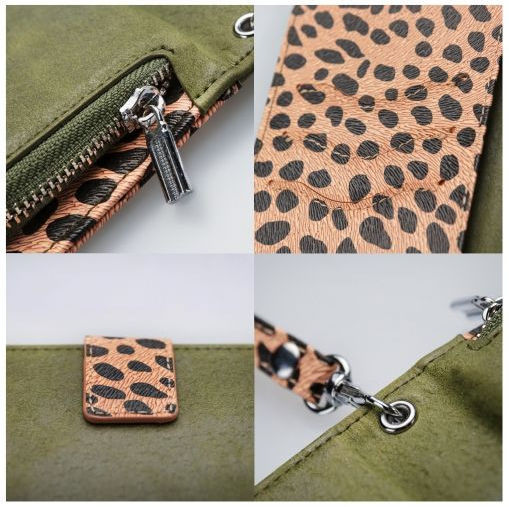 Mobilize Gelly Wallet Zipper Samsung S21 FE Hoesje Olive Leopard afbeelding 4