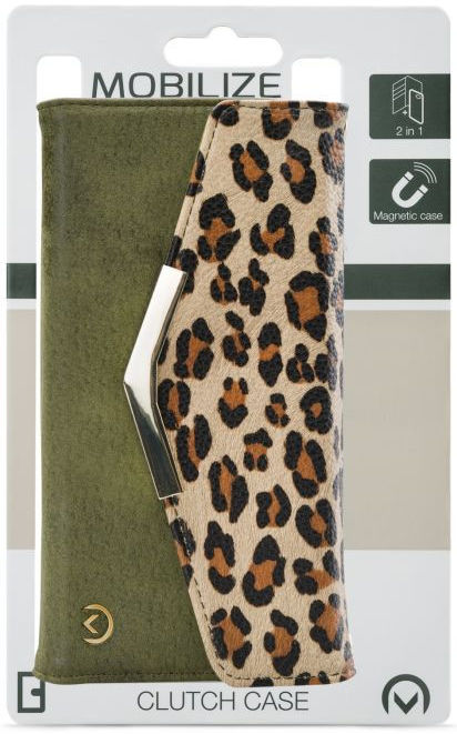Mobilize Velvet Clutch Samsung Galaxy S21 FE Hoesje Green Leopard afbeelding 5