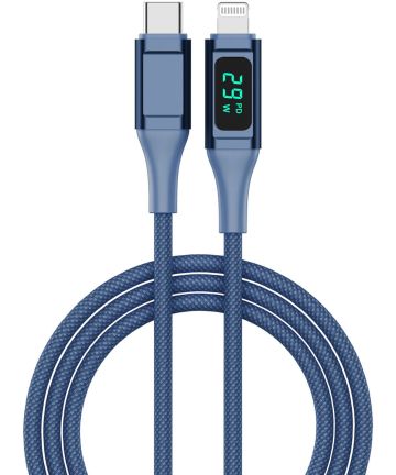4smarts DigitCord 30W USB-C naar Lightning Kabel MFI 3A Blauw 1.5M Kabels