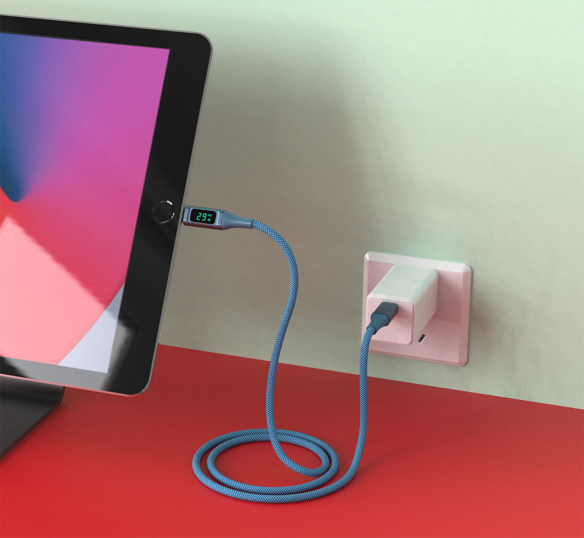 4smarts DigitCord 30W USB-C naar Lightning Kabel MFI 3A Blauw 1.5M afbeelding 4