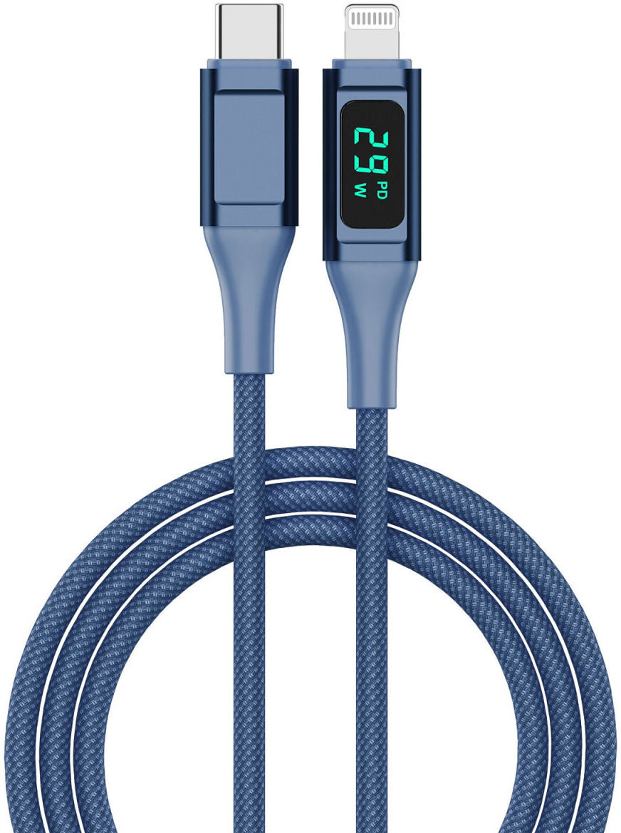 4smarts DigitCord 30W USB-C naar Lightning Kabel MFI 3A Blauw 1.5M afbeelding 1