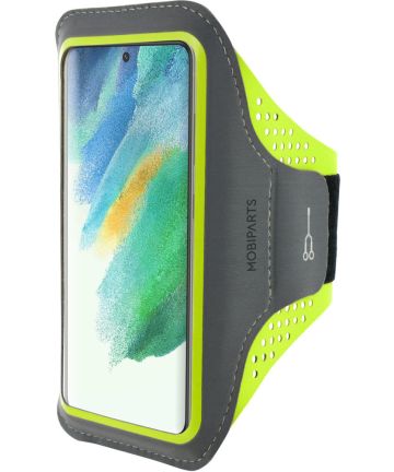 Mobiparts Comfort Fit Armband Samsung Galaxy S21 FE Sporthoesje Groen Sporthoesjes