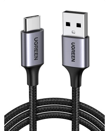 UGREEN Gevlochten USB-A naar USB-C Kabel 3A Fast Charge 1 Meter Zwart Kabels