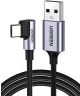 UGREEN 90° Haakse USB-A naar USB-C Kabel 3A Fast Charge 1 Meter Zwart
