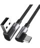 UGREEN 90° Dubbel Haakse USB-A naar USB-C Kabel 3A 1 Meter Zwart