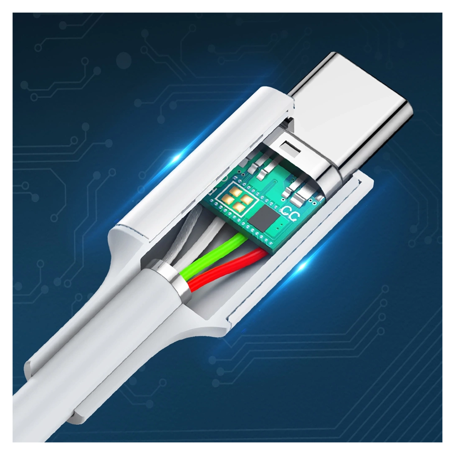UGREEN USB-C naar USB-C Kabel 60W Data en Oplaadkabel 1.5M Wit afbeelding 5