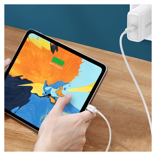 UGREEN USB-C naar USB-C Kabel 60W Data en Oplaadkabel 1.5M Wit afbeelding 3