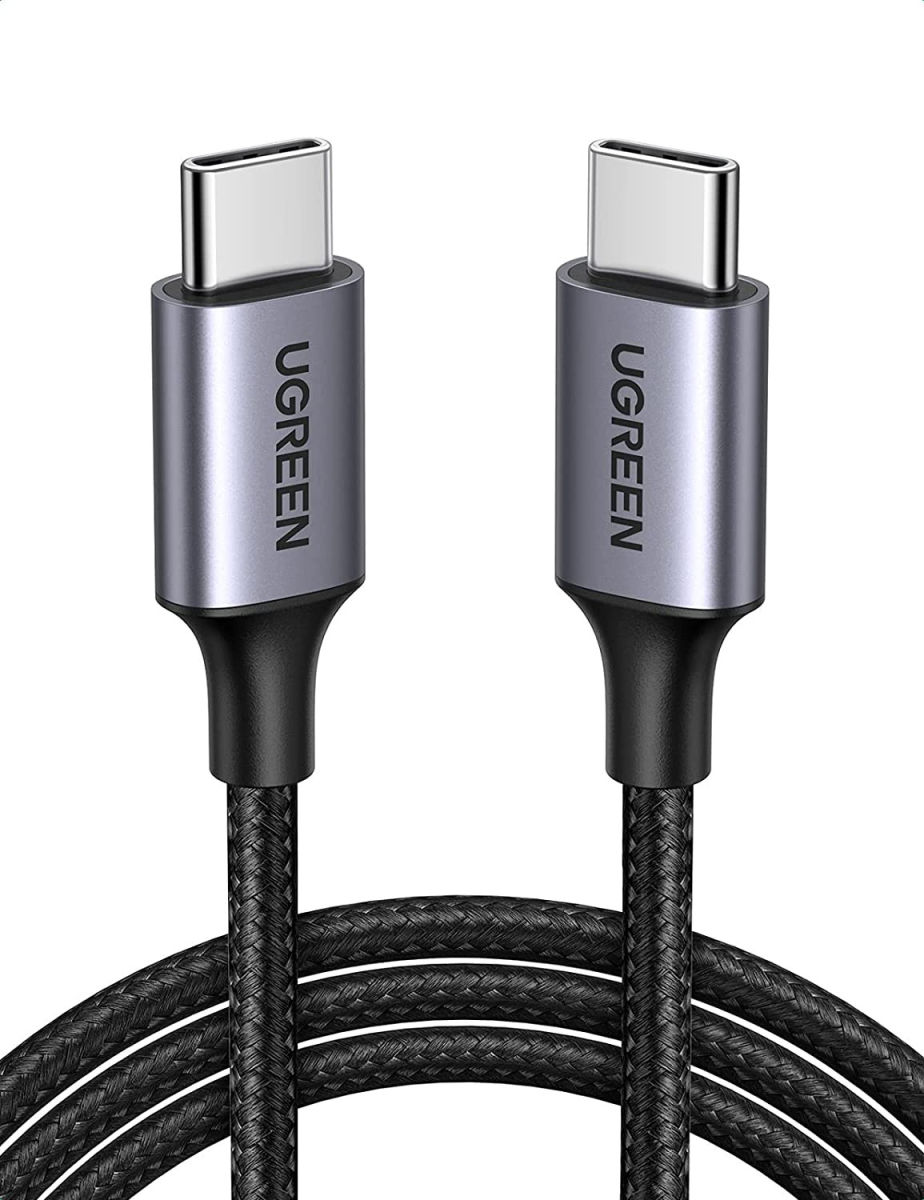 UGREEN Gevlochten USB-C naar USB-C Kabel 60W PD Charge 0,5 Meter Zwart afbeelding 1