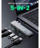 UGREEN 5-in-2 Hub Adapter Met USB-C / HDMI en USB-A Ingang Space Gray