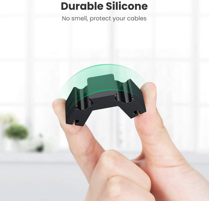 UGREEN Zeszijdige Siliconen Kabel Houder 2-in-1 Zwart afbeelding 7