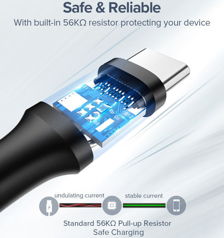 UGREEN USB-A naar USB-C Kabel 2.4A Fast Charge 2 Meter Wit afbeelding 3