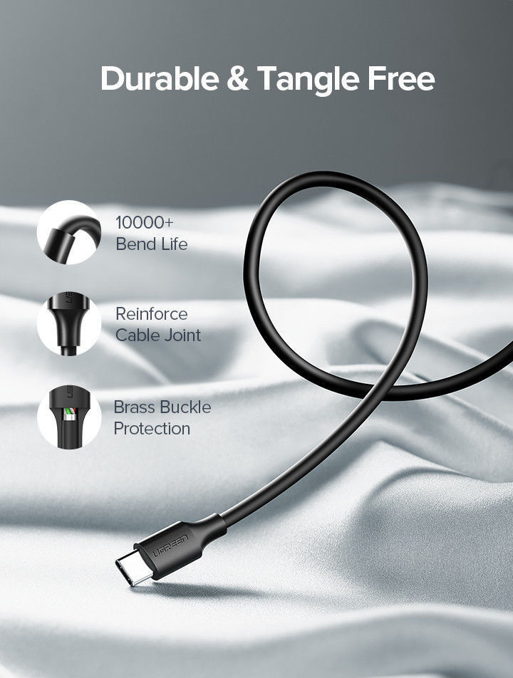UGREEN USB-A naar USB-C Kabel 2.4A Fast Charge 2 Meter Wit afbeelding 5