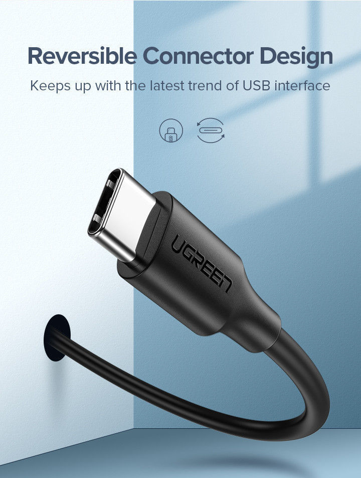 UGREEN USB-A naar USB-C Kabel 2.4A Fast Charge 2 Meter Wit afbeelding 6