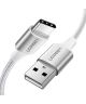 UGREEN Gevlochten USB-A naar USB-C Kabel 3A Fast Charge 1 Meter Wit
