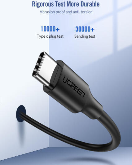 UGREEN USB-C naar USB-C Kabel 3A Fast Charge 1.5 Meter Zwart afbeelding 5