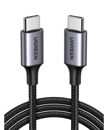 UGREEN Gevlochten USB-C naar USB-C Kabel 60W PD Charge 1 Meter Zwart Kabels