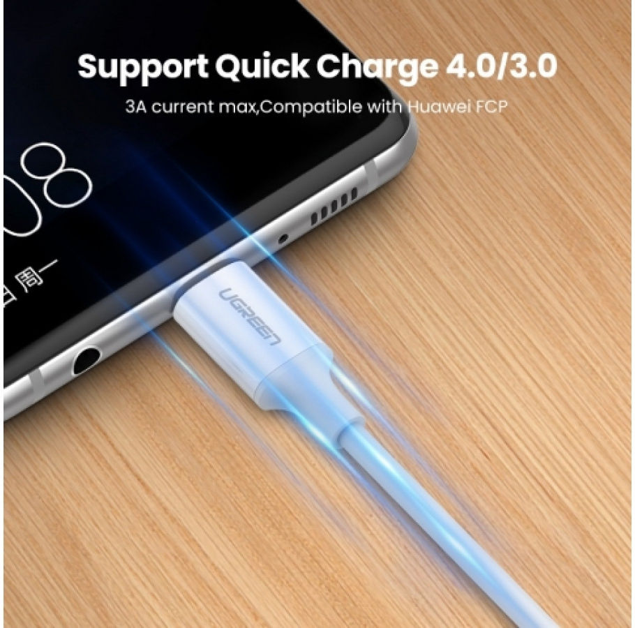 UGREEN USB-C naar USB-C Kabel 3A Fast Charge 0.5 Meter Wit afbeelding 16