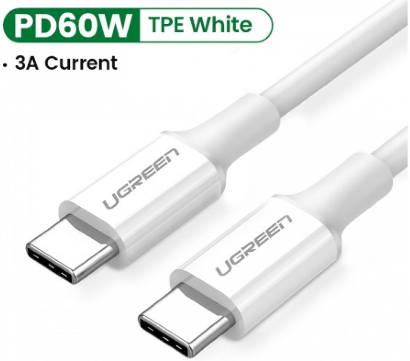 UGREEN USB-C naar USB-C Kabel 3A Fast Charge 0.5 Meter Wit afbeelding 6