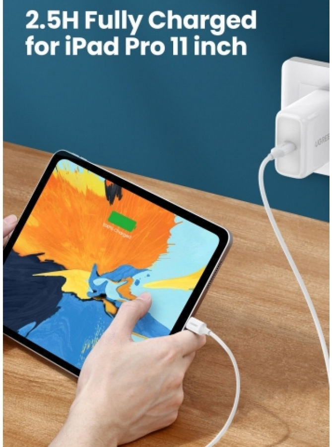 UGREEN USB-C naar USB-C Kabel 3A Fast Charge 0.5 Meter Wit afbeelding 9
