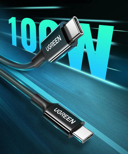 UGREEN USB-C naar USB-C Kabel voor Opladen en Data 100 Watt 1m Zwart afbeelding 2