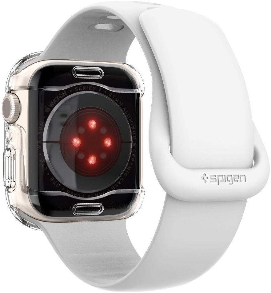 Spigen Ultra Hybrid Apple Watch 7 / 8 / 9 41MM Case Full Screen Clear afbeelding 12